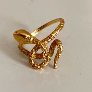 Solid Gold Serpent Pinky Ring